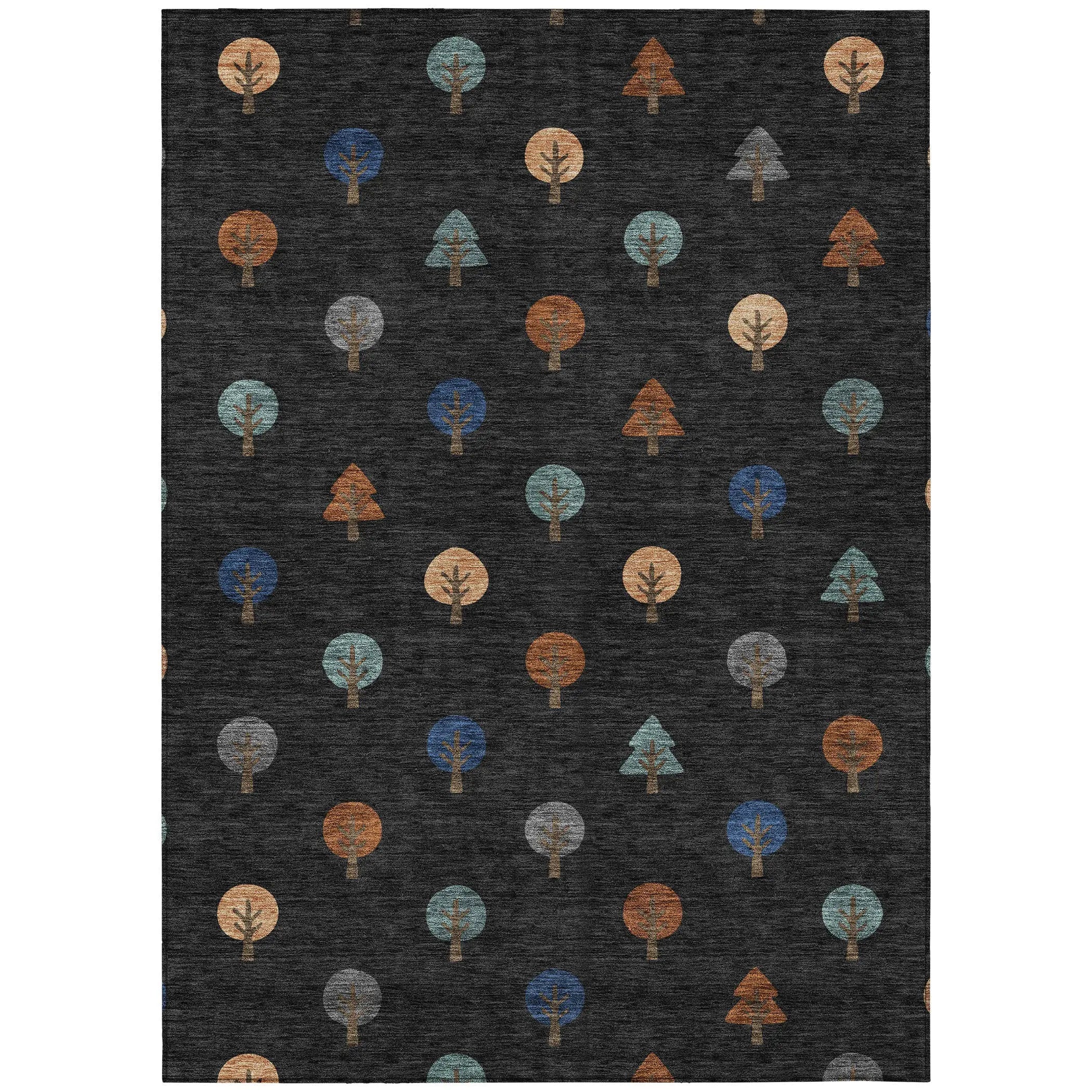 9' X 12' Black And Navy Blue Geometric Washable Indoor Outdoor Area Rug Homeroots Outdoor