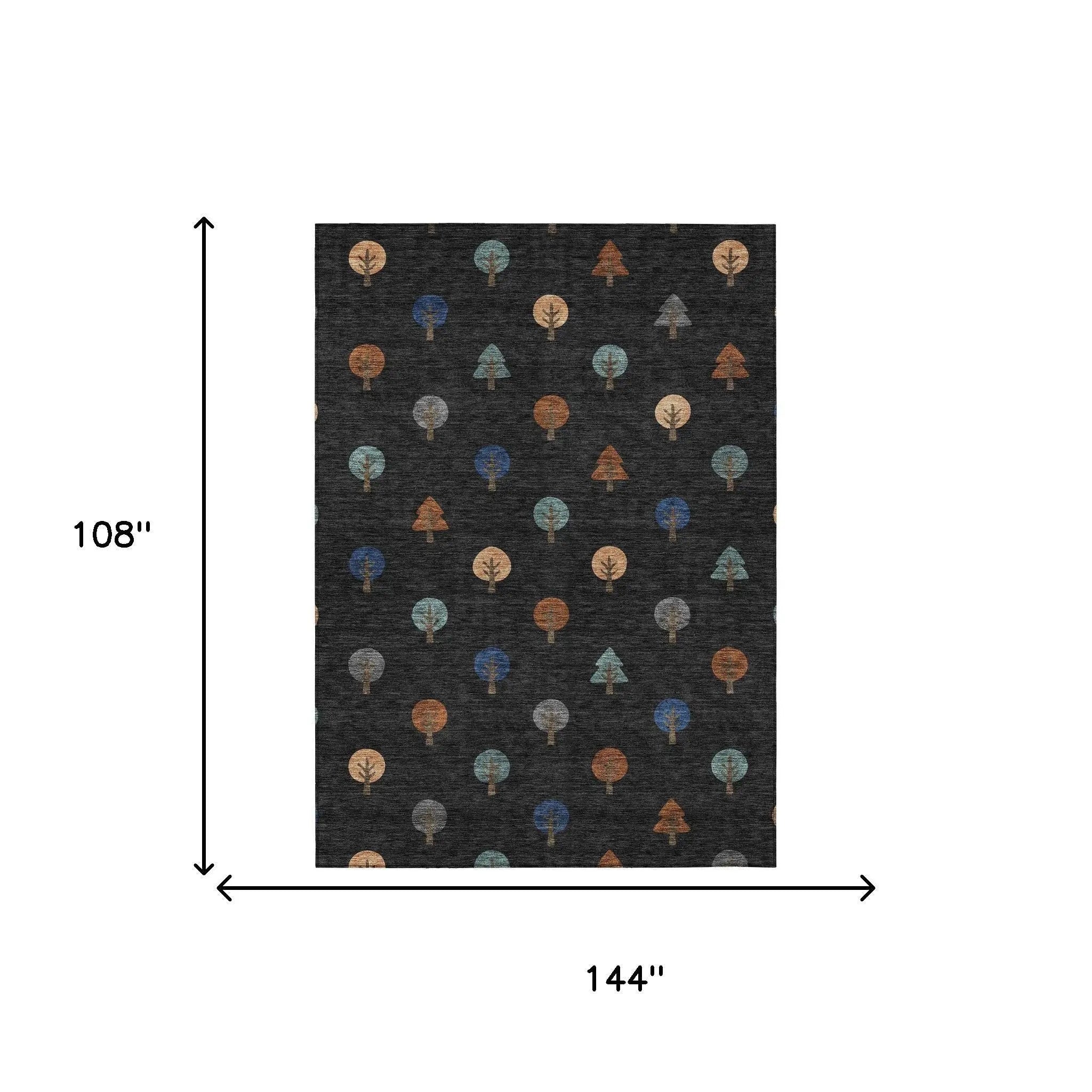 9' X 12' Black And Navy Blue Geometric Washable Indoor Outdoor Area Rug Homeroots Outdoor