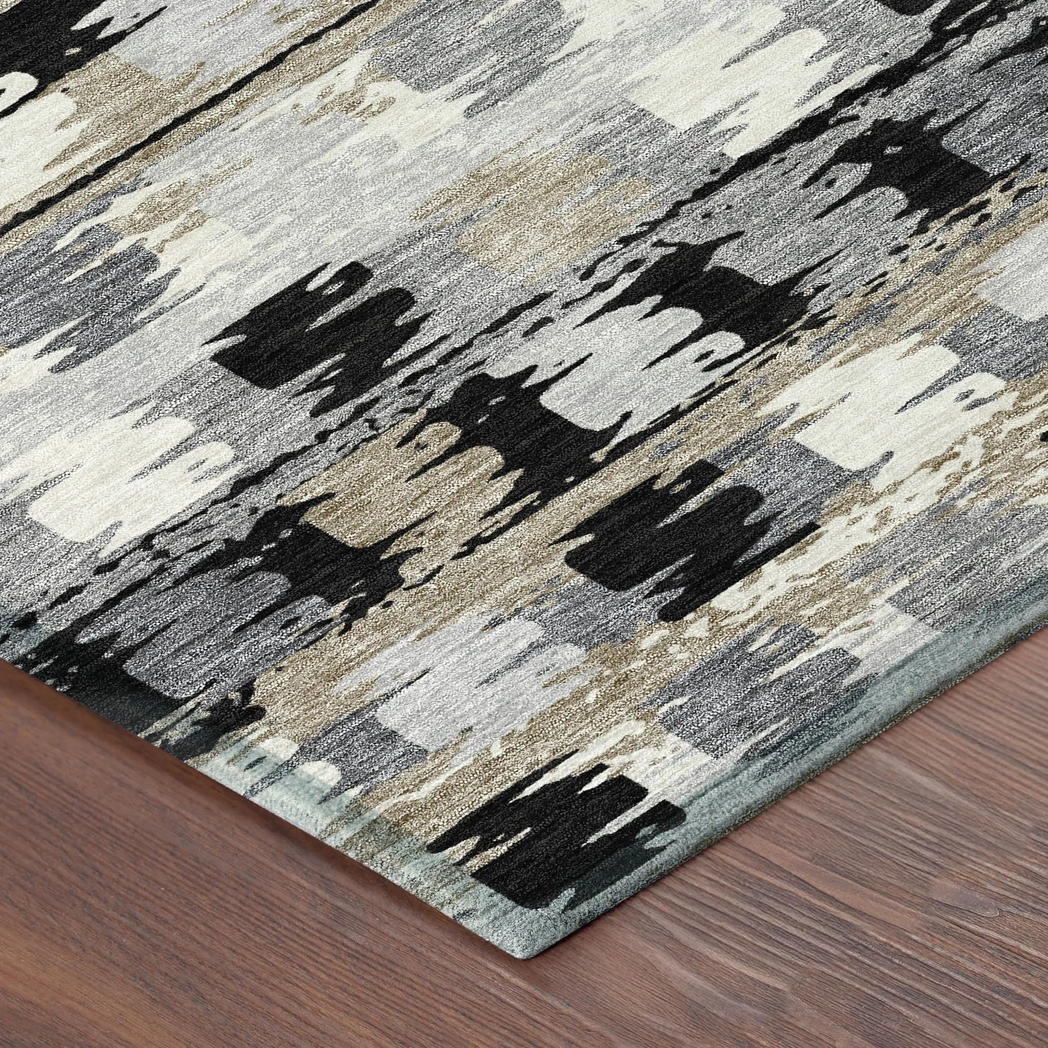 9' X 12' Black And Purple Abstract Washable Indoor Outdoor Area Rug Homeroots Outdoor