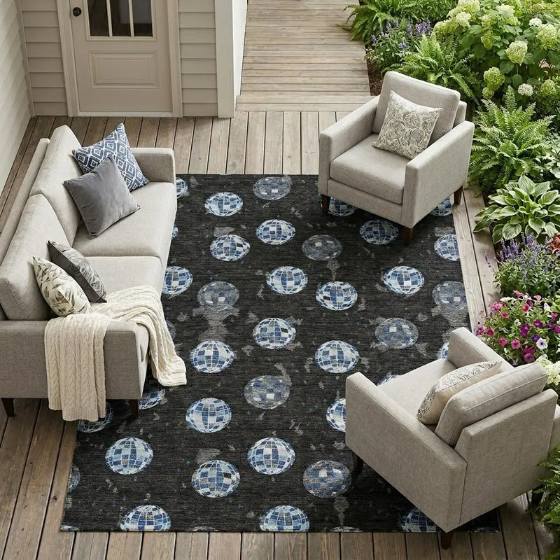 9' X 12' Black And Red Geometric Washable Indoor Outdoor Area Rug Homeroots Outdoor
