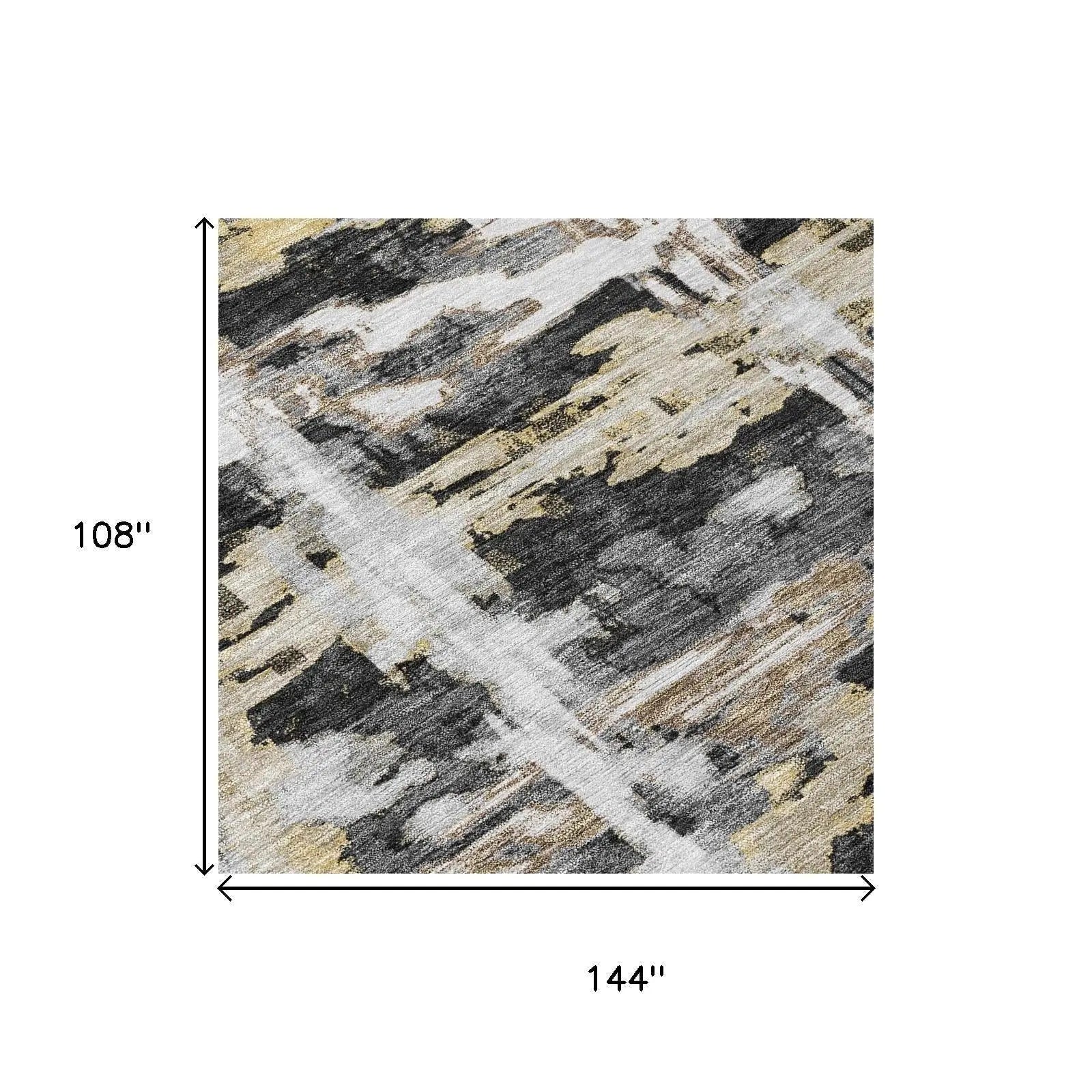 9' X 12' Black And Silver Abstract Washable Indoor Outdoor Area Rug Homeroots Outdoor