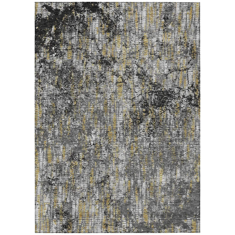 9' X 12' Black And Taupe Abstract Washable Indoor Outdoor Area Rug Homeroots Outdoor