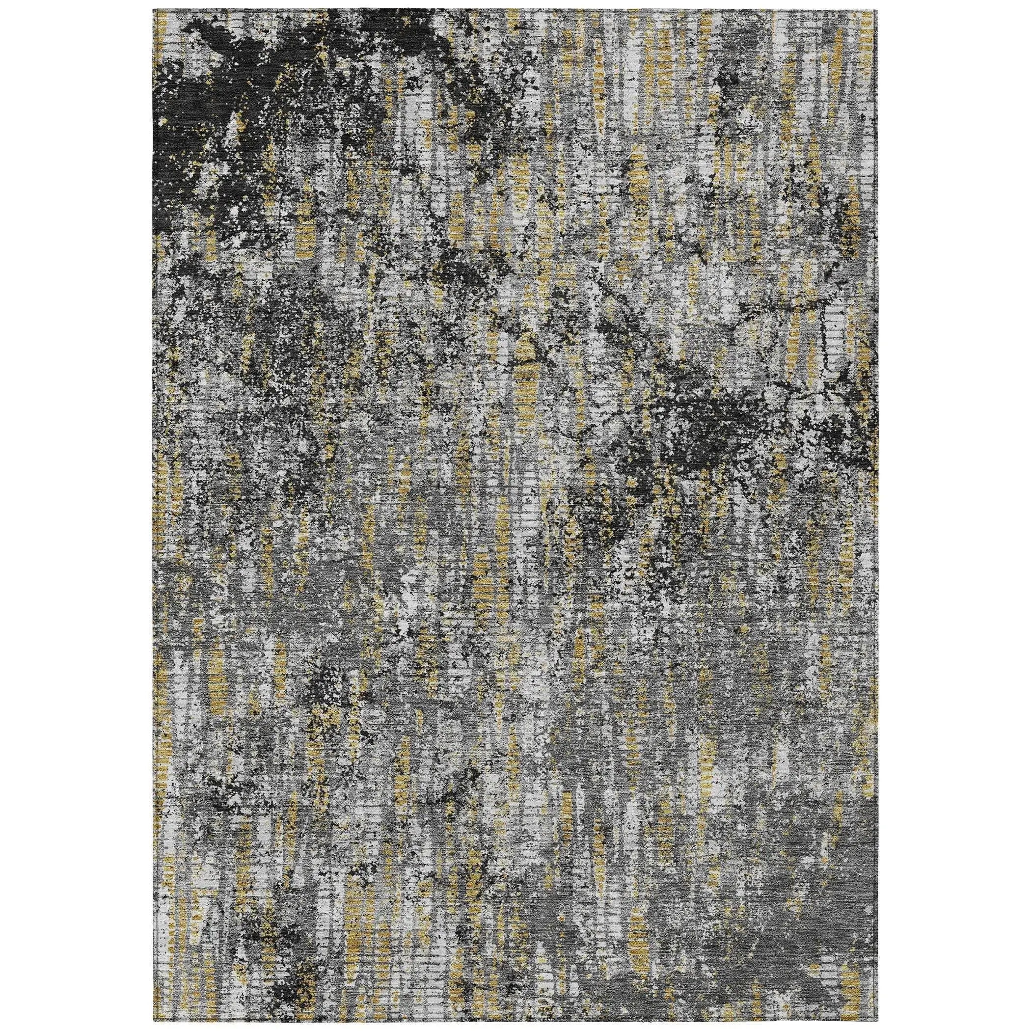 9' X 12' Black And Taupe Abstract Washable Indoor Outdoor Area Rug Homeroots Outdoor