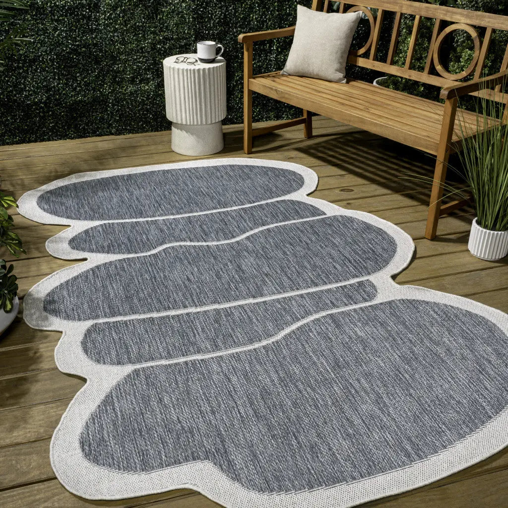 9' X 12' Blue And Cream Medallion Indoor Outdoor Area Rug Homeroots Outdoor