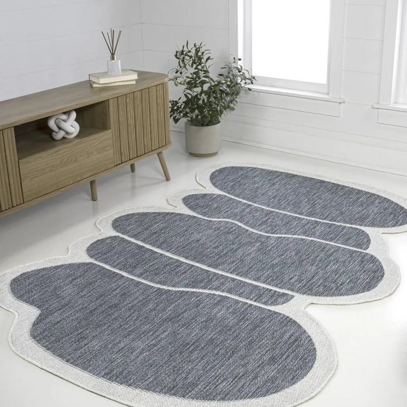 9' X 12' Blue And Cream Medallion Indoor Outdoor Area Rug Homeroots Outdoor