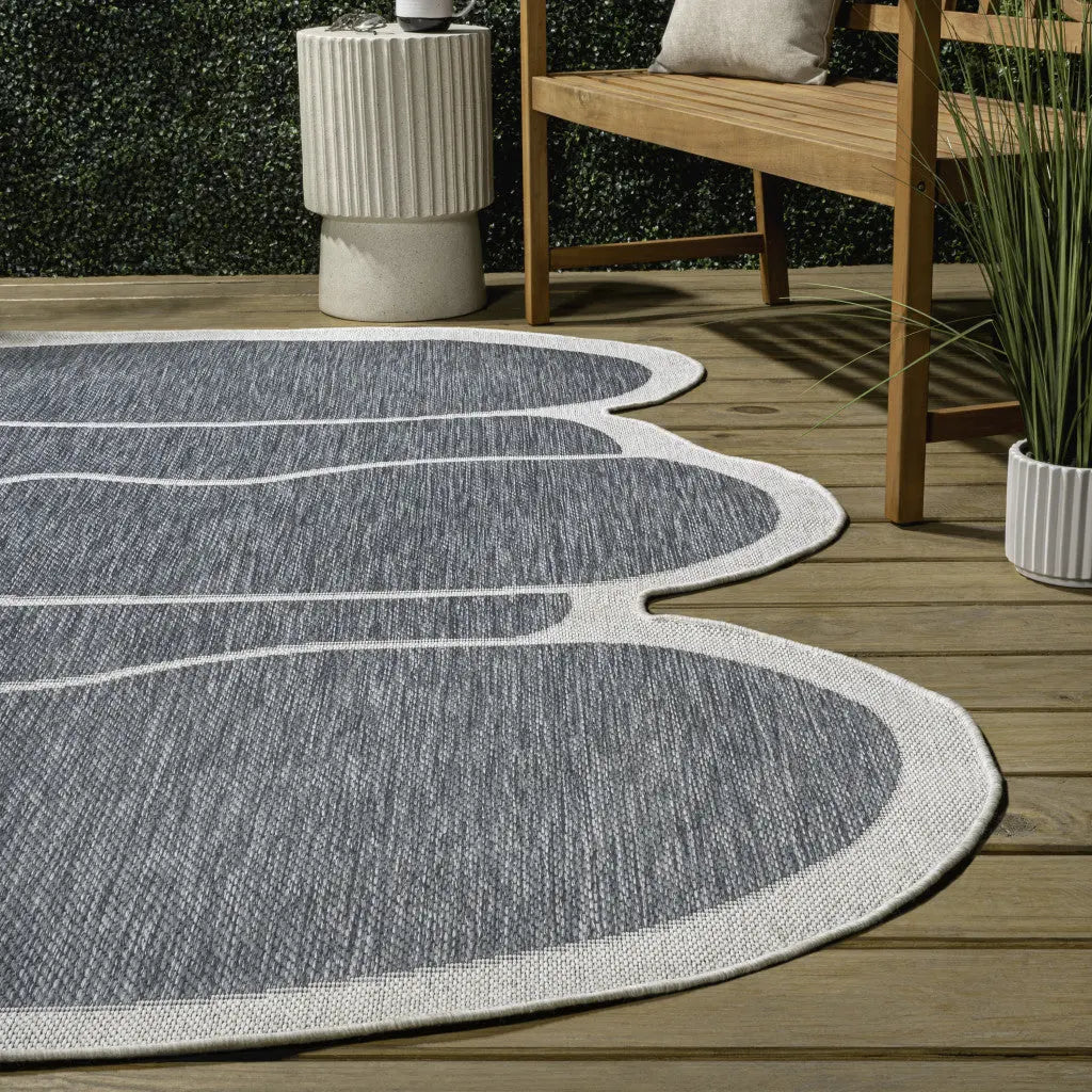 9' X 12' Blue And Cream Medallion Indoor Outdoor Area Rug Homeroots Outdoor
