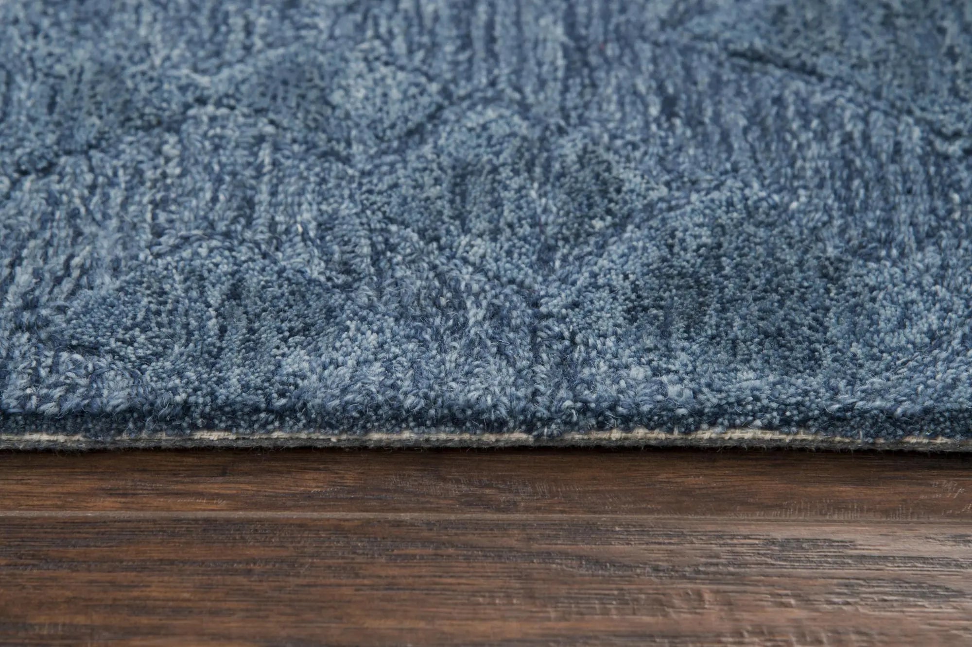 9' X 12' Blue And Dark Blue Wool Geometric Hand Tufted Area Rug Homeroots Home Decor