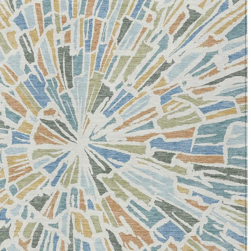 9' X 12' Blue And Denim Blue Abstract Washable Indoor Outdoor Area Rug Homeroots Outdoor