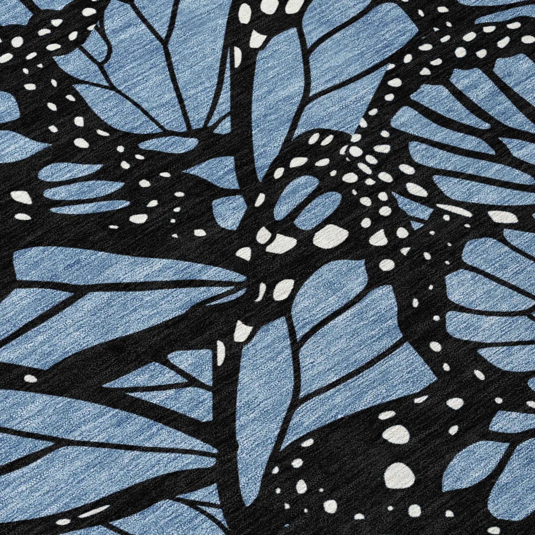 9' X 12' Blue And Denim Blue Animal Print Washable Indoor Outdoor Area Rug Homeroots Outdoor