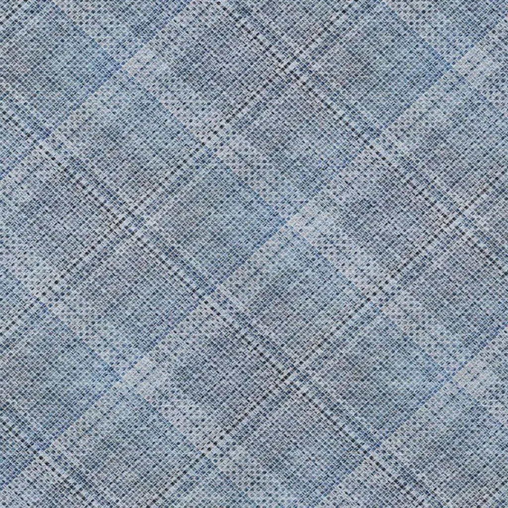 9' X 12' Blue And Denim Blue Plaid Washable Indoor Outdoor Area Rug Homeroots Outdoor