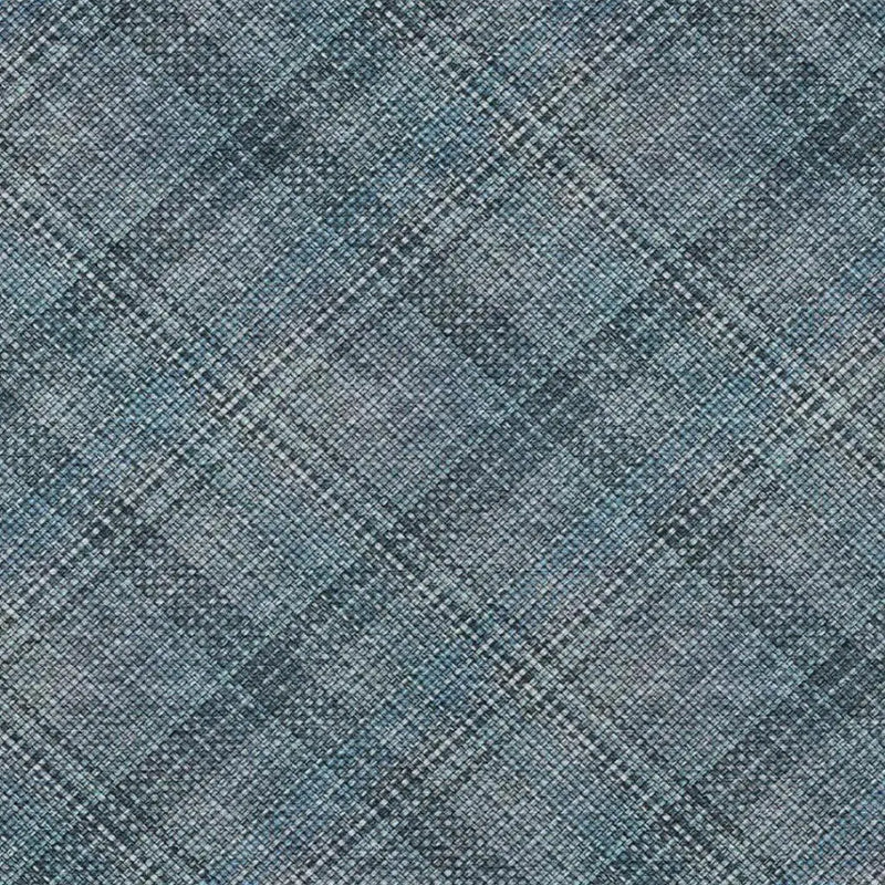 9' X 12' Blue And Graphite Plaid Washable Indoor Outdoor Area Rug Homeroots Outdoor