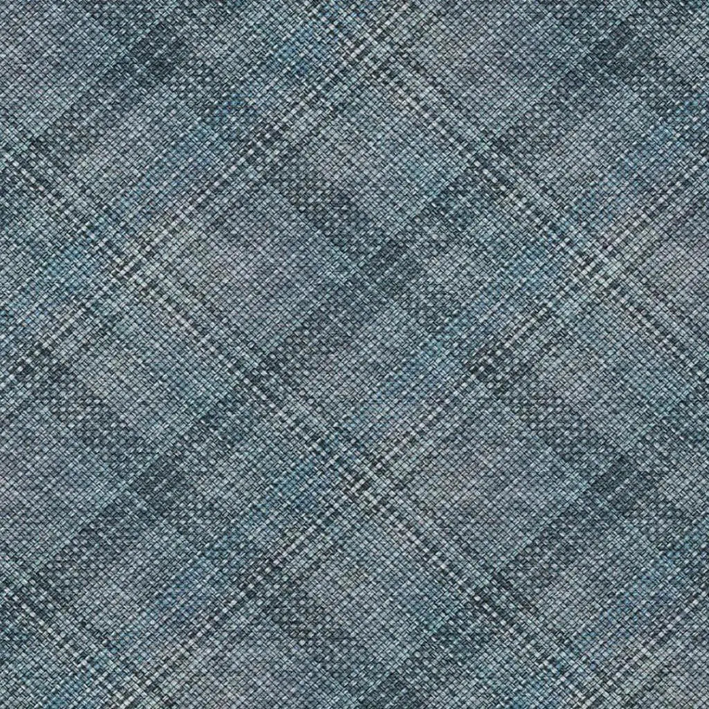 9' X 12' Blue And Graphite Plaid Washable Indoor Outdoor Area Rug Homeroots Outdoor