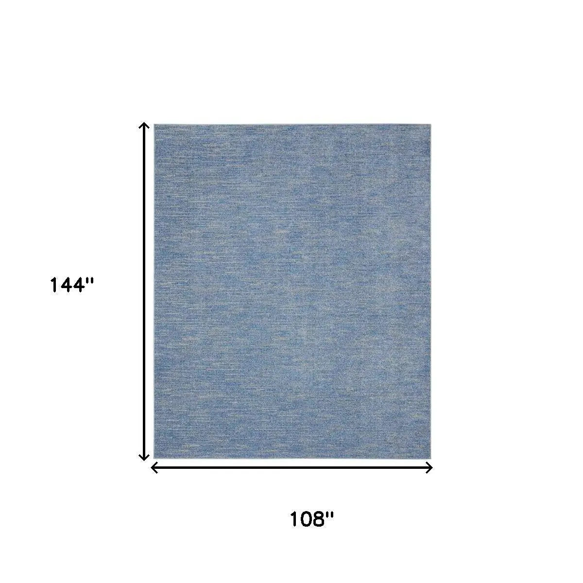 Blue textured area rug, 108" x 144", soft fabric, modern style perfect for living spaces.