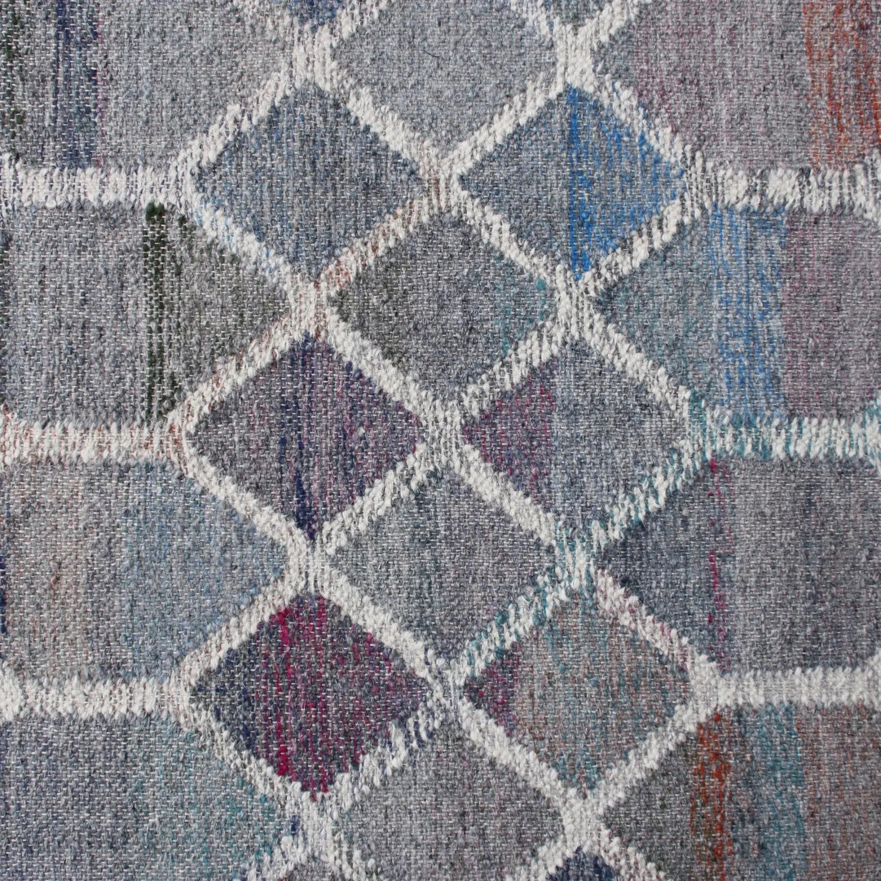 9' X 12' Blue And Gray Trellis Hand Woven Area Rug Homeroots Home Decor