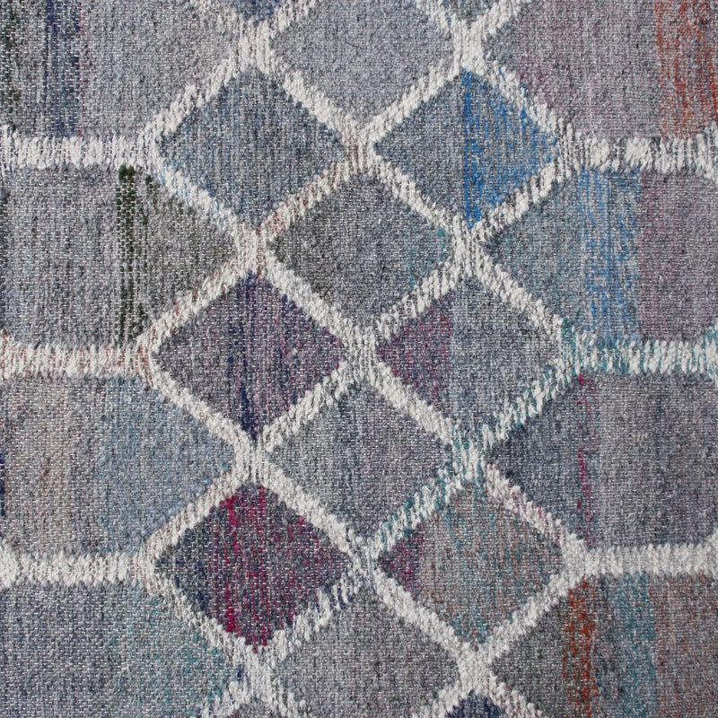 9' X 12' Blue And Gray Trellis Hand Woven Area Rug Homeroots Home Decor