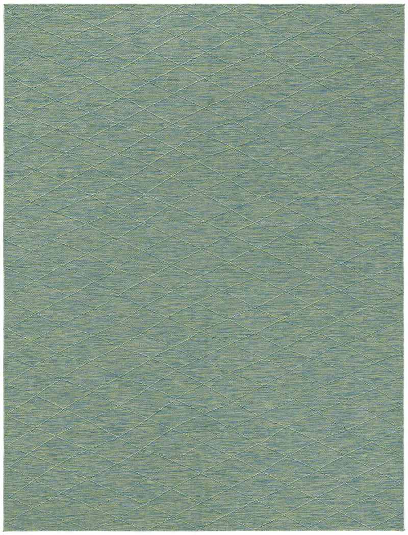 9' X 12' Blue And Green Geometric Indoor Outdoor Area Rug Homeroots Outdoor