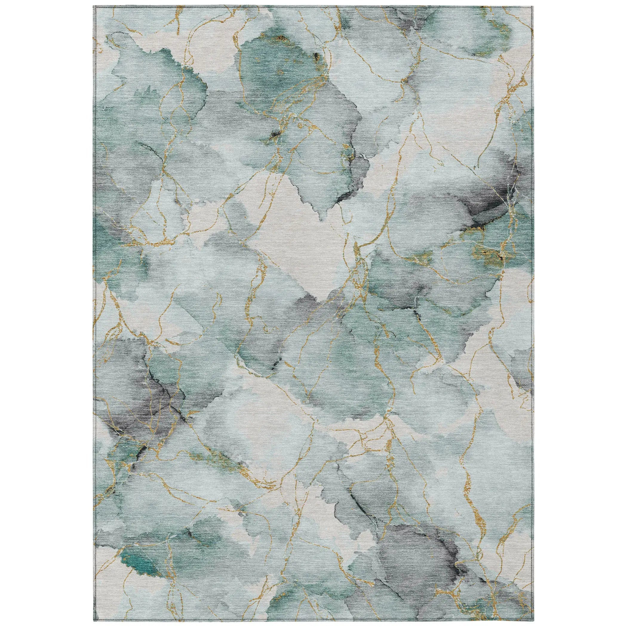9' X 12' Blue And Ivory Abstract Washable Indoor Outdoor Area Rug Homeroots Outdoor