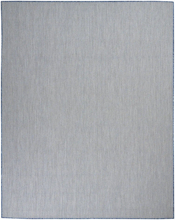 9' X 12' Blue And Ivory Indoor Outdoor Area Rug Homeroots Outdoor