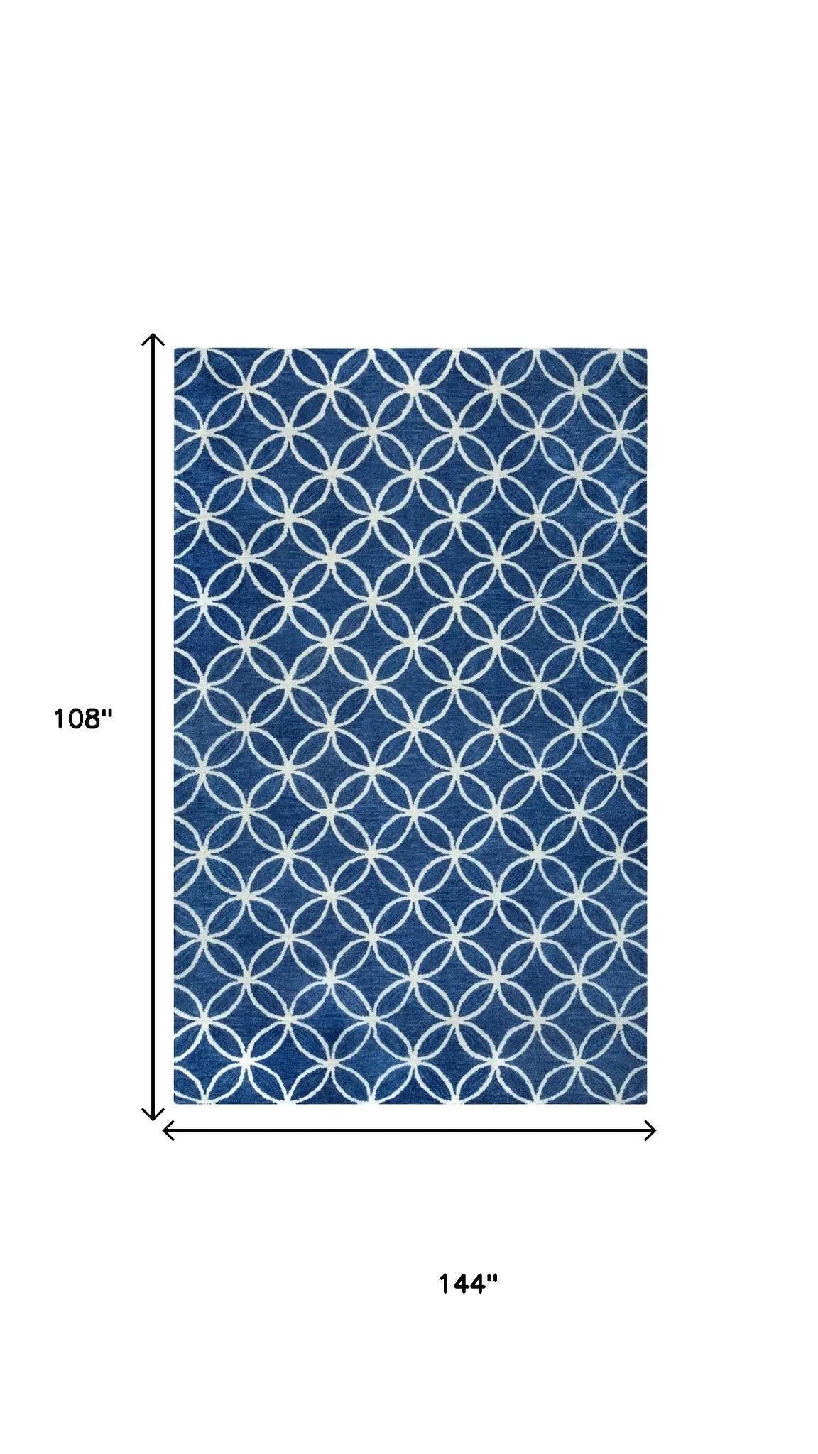 9' X 12' Blue And Ivory Wool Geometric Hand Tufted Area Rug Homeroots Home Decor