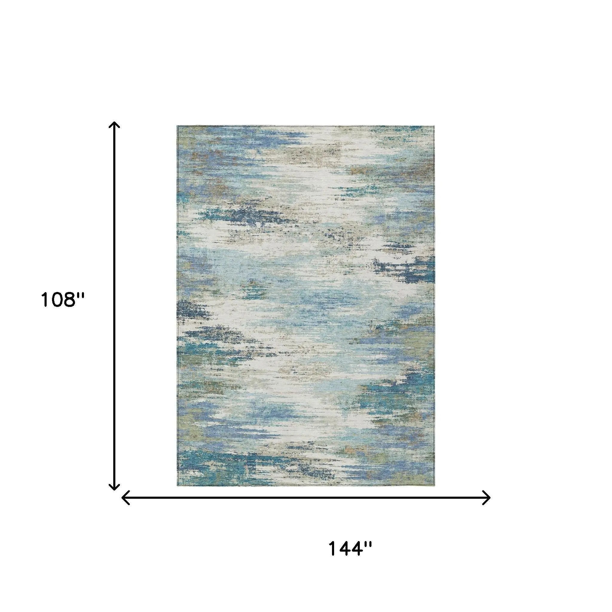 9' X 12' Blue And Pewter Abstract Washable Indoor Outdoor Area Rug Homeroots Outdoor