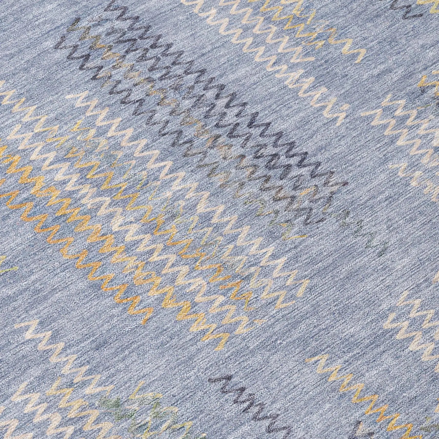 9' X 12' Blue And Silver Abstract Washable Indoor Outdoor Area Rug Homeroots Outdoor