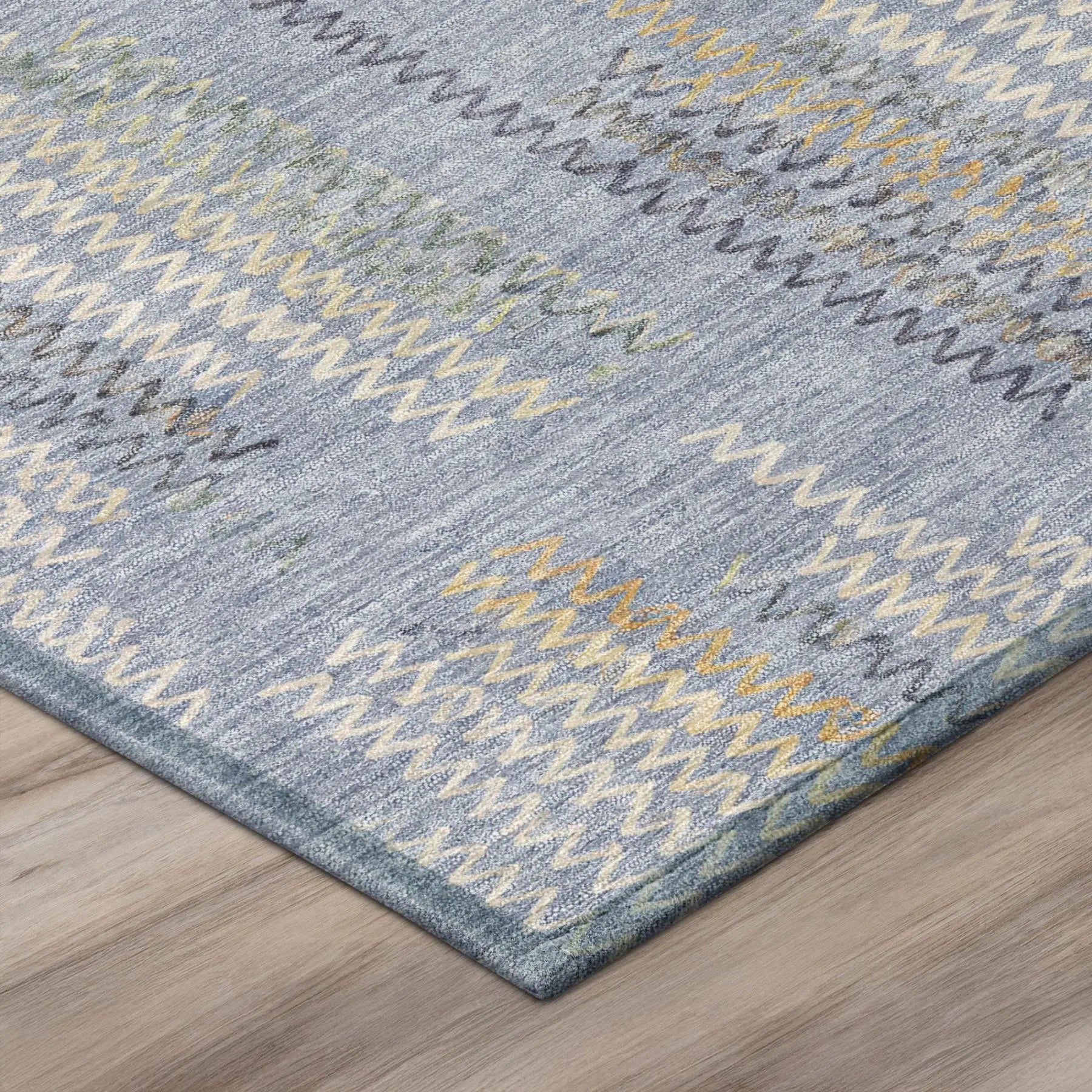 9' X 12' Blue And Silver Abstract Washable Indoor Outdoor Area Rug Homeroots Outdoor