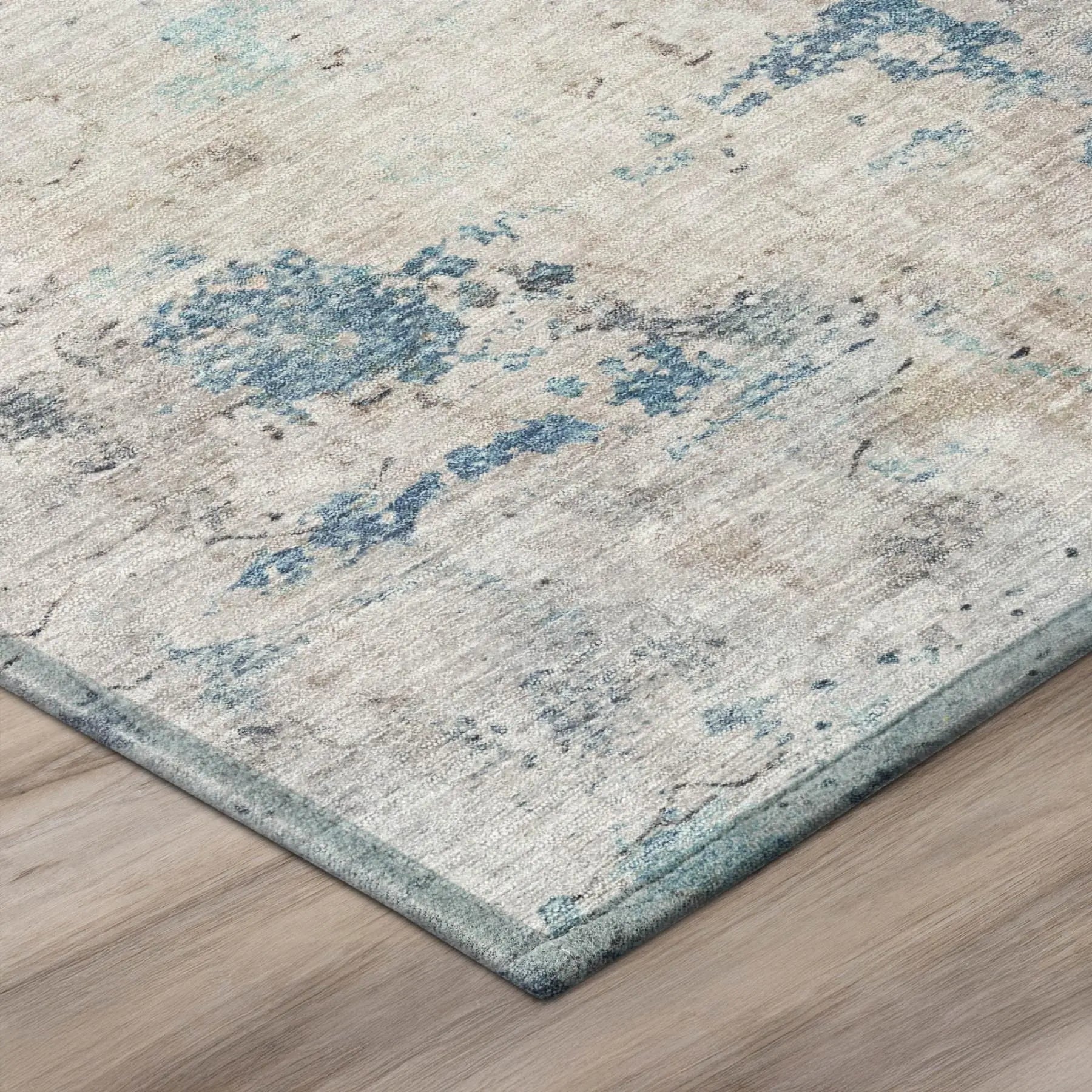9' X 12' Blue And Silver Abstract Washable Indoor Outdoor Area Rug Homeroots Outdoor