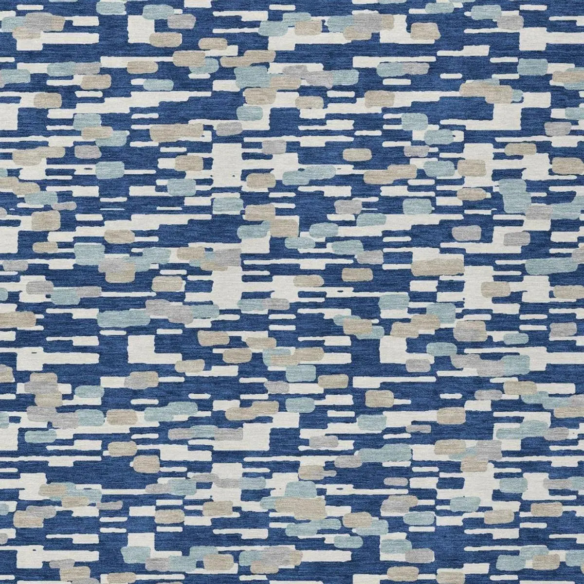 9' X 12' Blue And Silver Geometric Washable Indoor Outdoor Area Rug Homeroots Outdoor