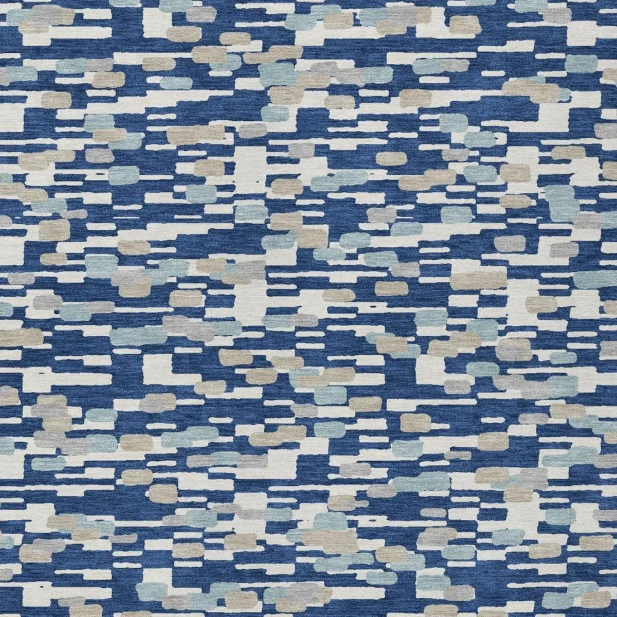9' X 12' Blue And Silver Geometric Washable Indoor Outdoor Area Rug Homeroots Outdoor