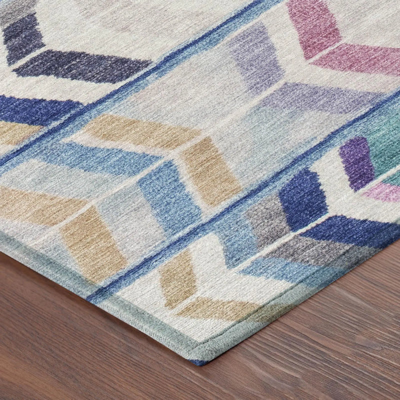 9' X 12' Blue And Silver Tribal Washable Indoor Outdoor Area Rug Homeroots Outdoor