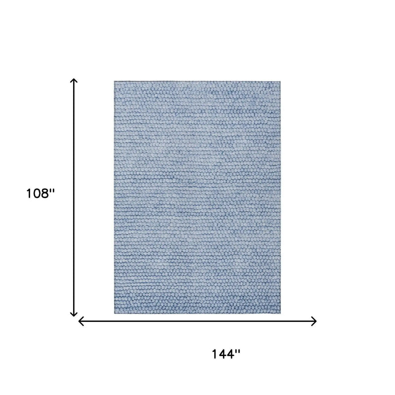 9' X 12' Blue And Sky Blue Striped Washable Indoor Outdoor Area Rug Homeroots Outdoor