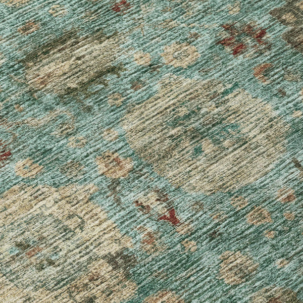 9' X 12' Blue And Teal Blue Abstract Washable Indoor Outdoor Area Rug Homeroots Outdoor
