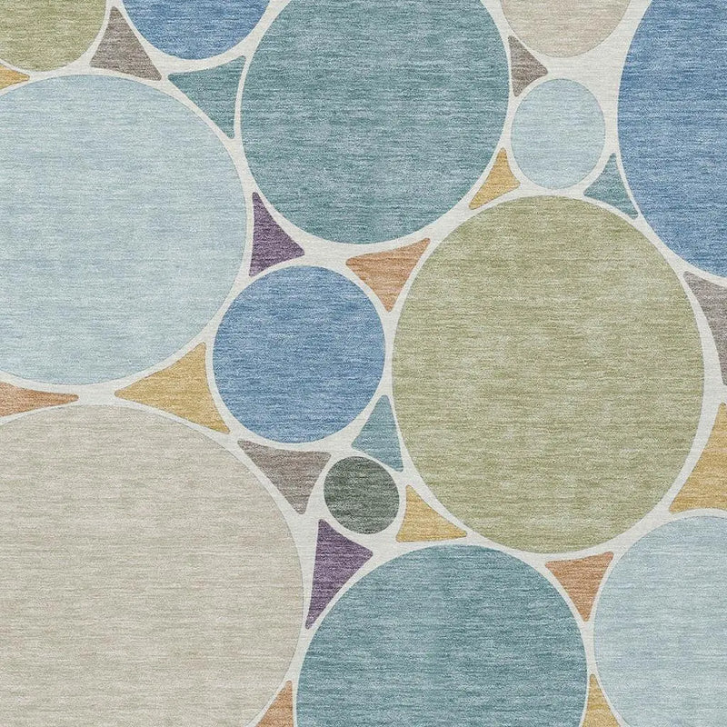 9' X 12' Blue And Teal Blue Geometric Washable Indoor Outdoor Area Rug Homeroots Outdoor