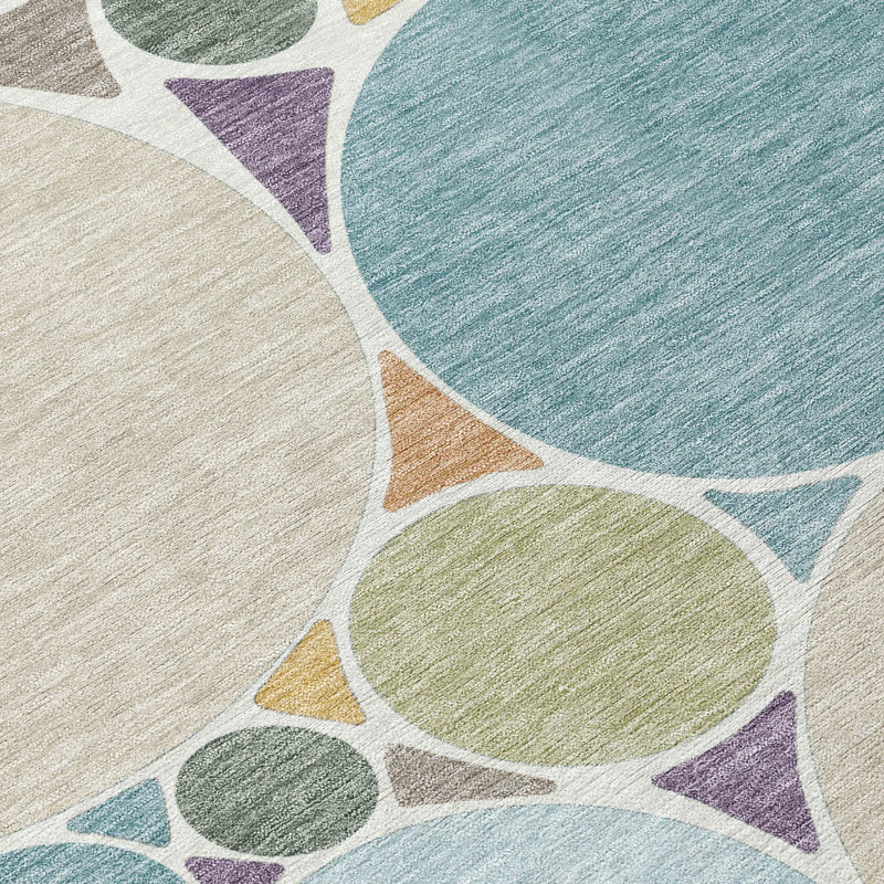 9' X 12' Blue And Teal Blue Geometric Washable Indoor Outdoor Area Rug Homeroots Outdoor