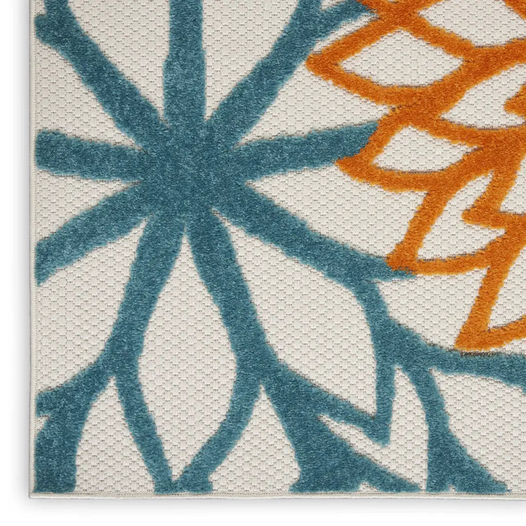 9' X 12' Blue And Yellow Indoor Outdoor Area Rug - GreatEagleInc