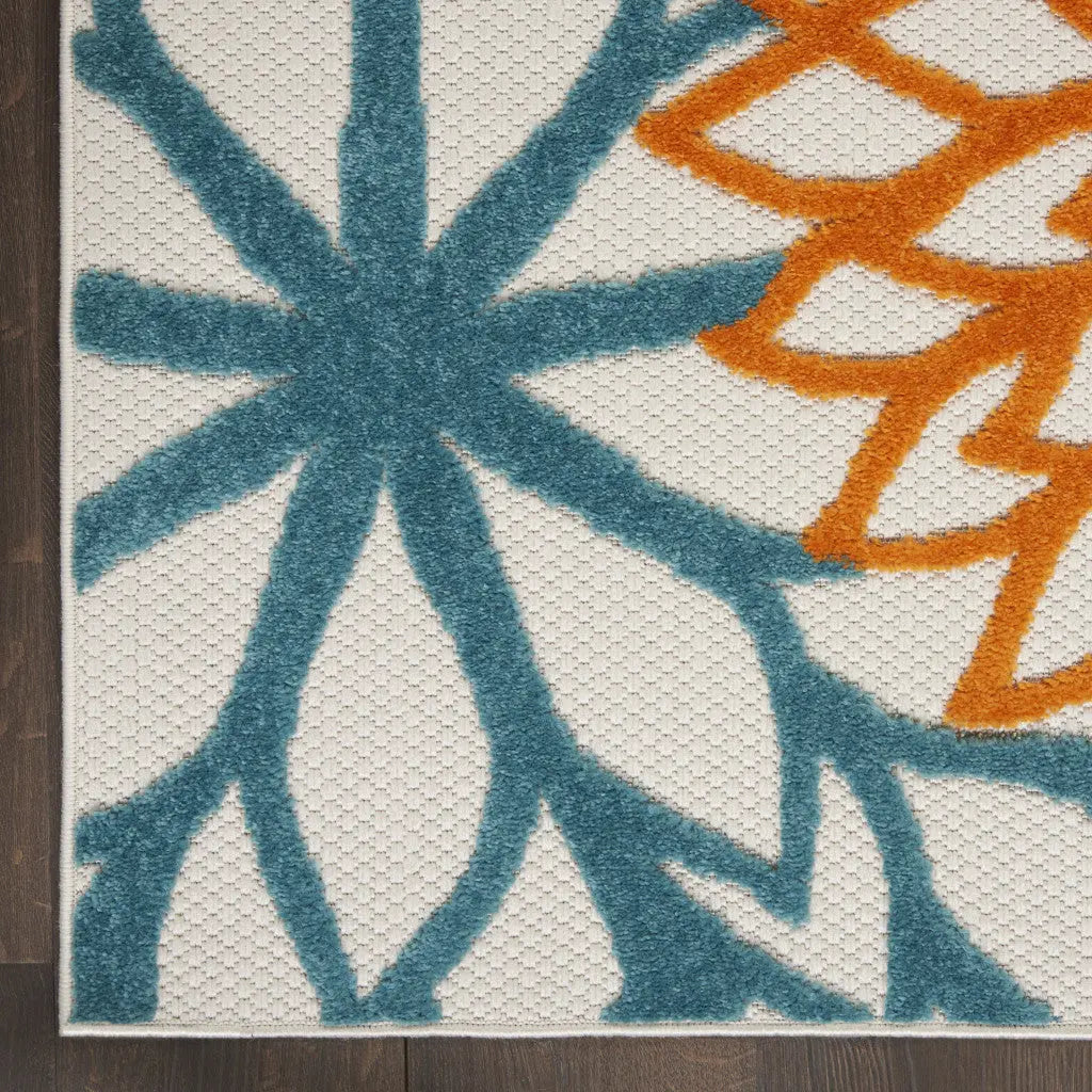 9' X 12' Blue And Yellow Indoor Outdoor Area Rug - GreatEagleInc