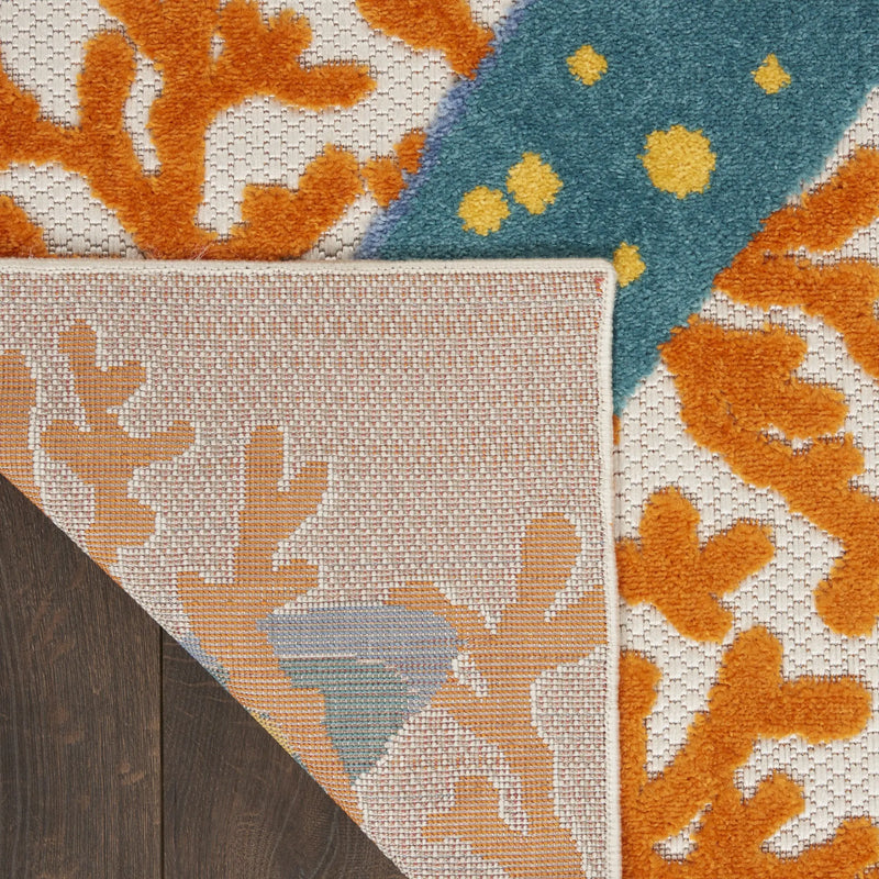 9' X 12' Blue And Yellow Indoor Outdoor Area Rug Homeroots Outdoor