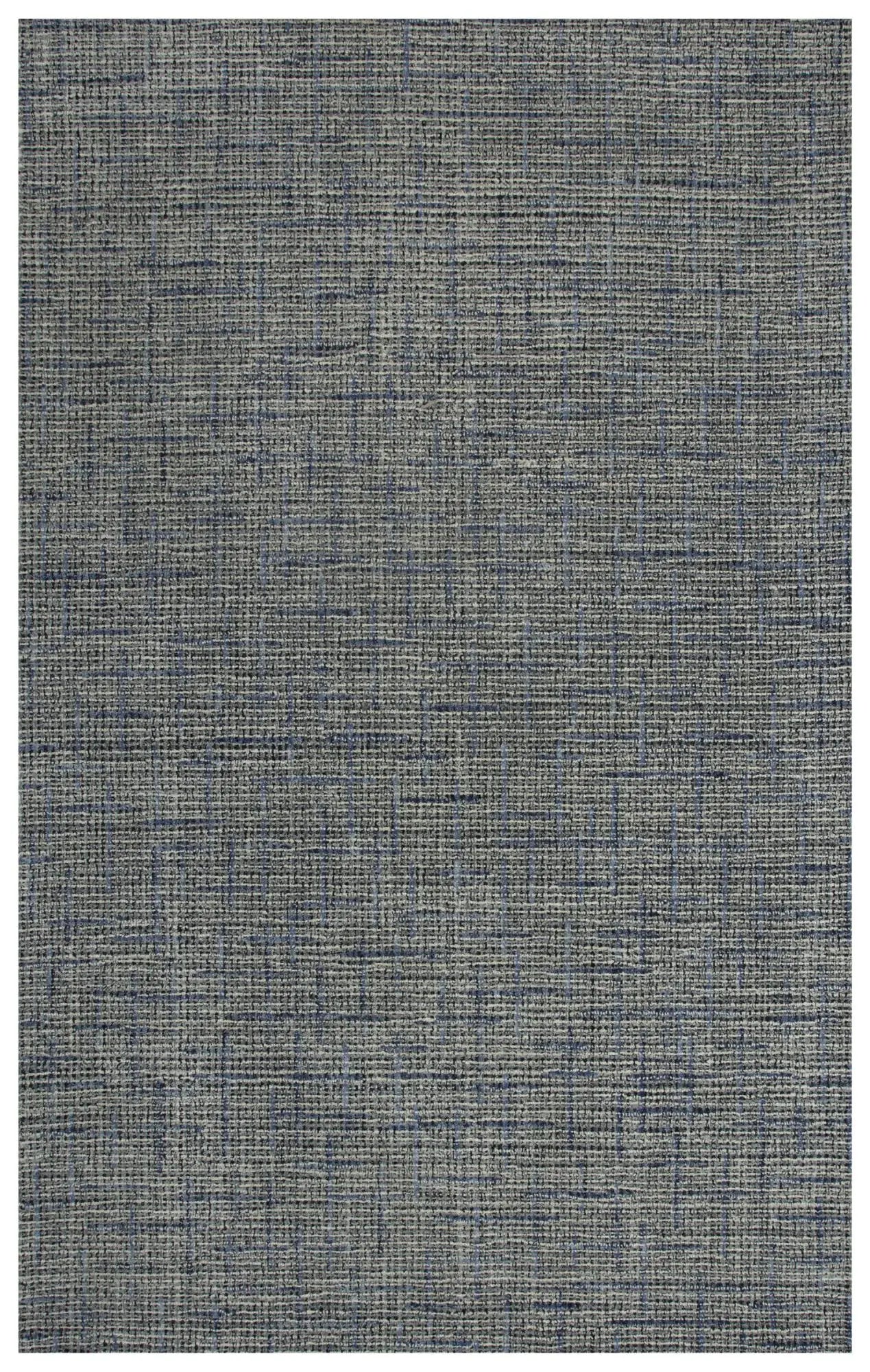 9' X 12' Blue Dark Blue Black And Ivory Wool Checkered Hand Tufted Area Rug Homeroots Home Decor