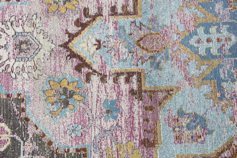 9' X 12' Blue Gray Cream Rust And Gold Medallion Area Rug Homeroots Home Decor
