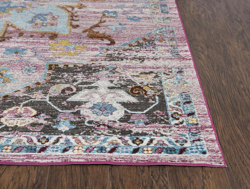 9' X 12' Blue Gray Cream Rust And Gold Medallion Area Rug Homeroots Home Decor