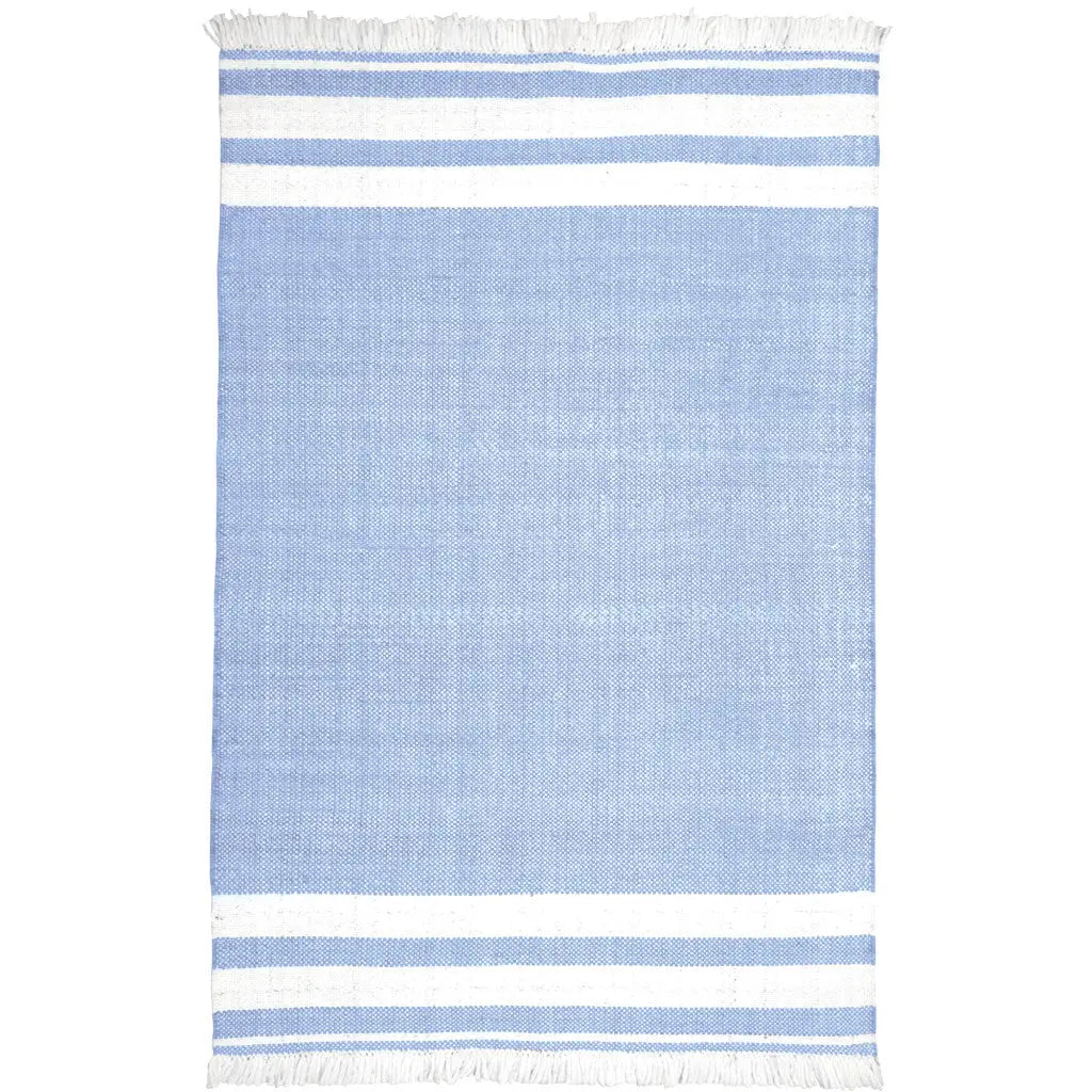 9' X 12' Blue Striped Handmade Indoor Outdoor Area Rug Homeroots Outdoor