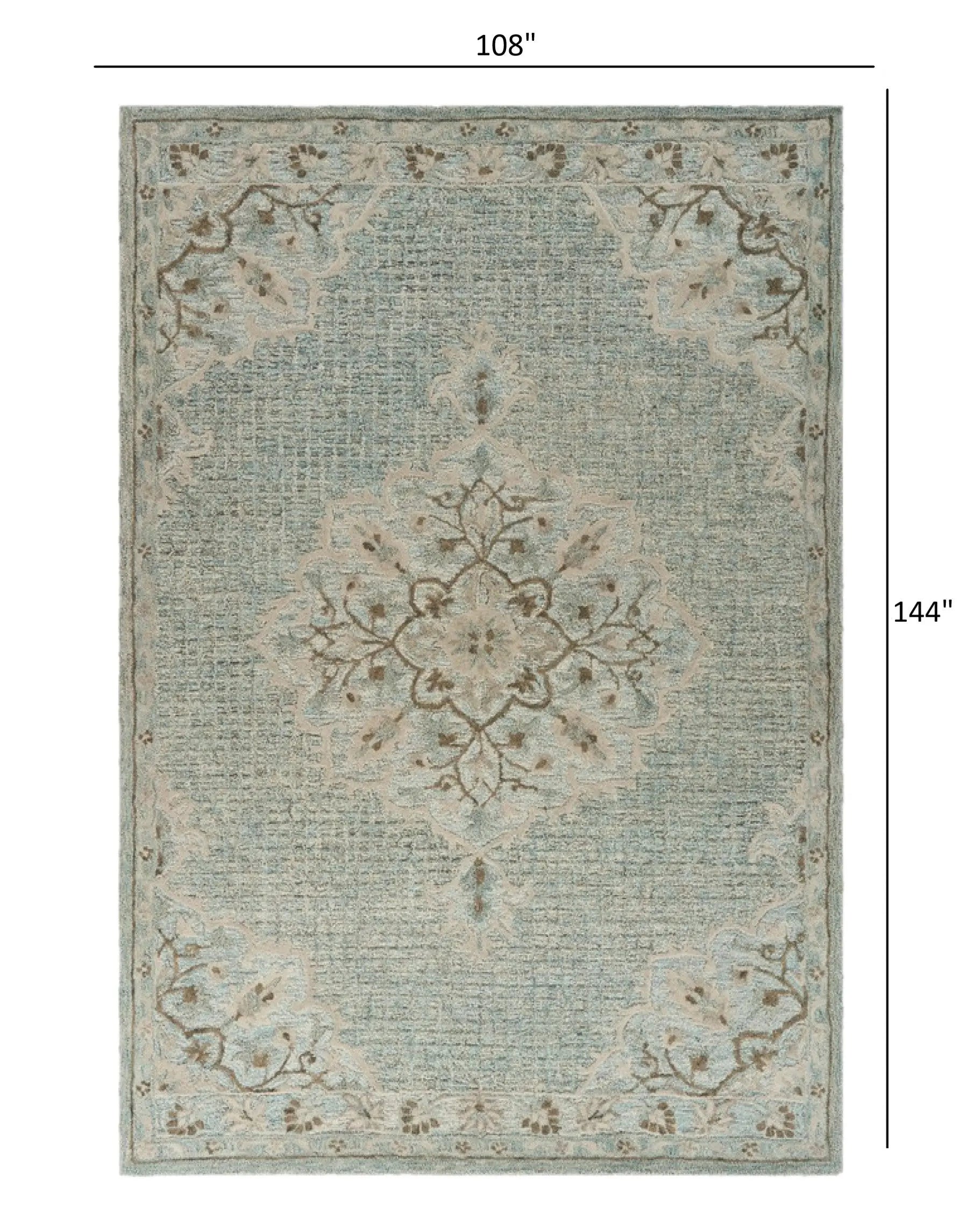 9' X 12' Blue Wool Hand Tufted Area Rug Homeroots Home Decor