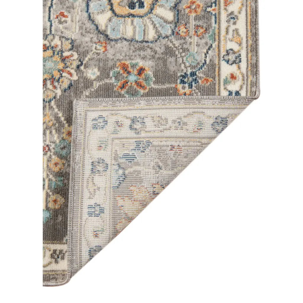 9' X 12' Blue and Orange Floral Stain Resistant Indoor Outdoor Area Rug Homeroots Outdoor