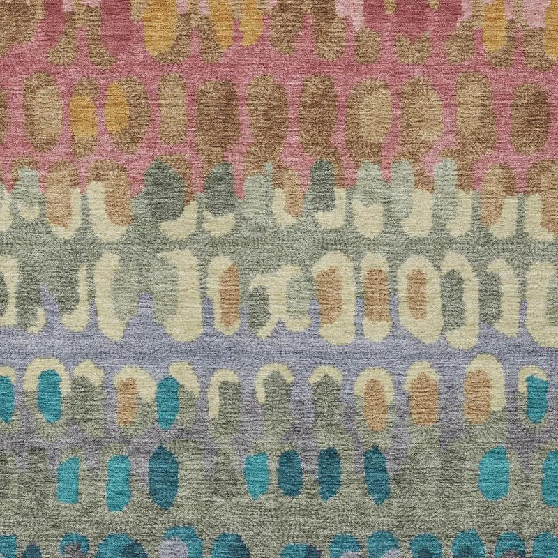 9' X 12' Blush And Copper Geometric Washable Indoor Outdoor Area Rug Homeroots Outdoor