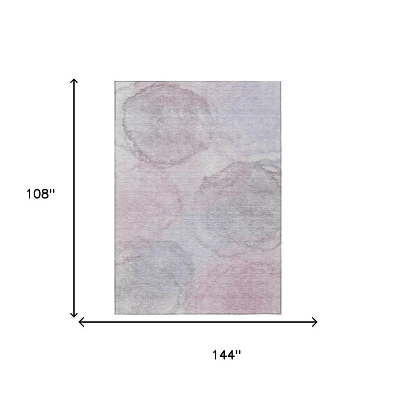 9' X 12' Blush And Gray Abstract Washable Indoor Outdoor Area Rug Homeroots Outdoor