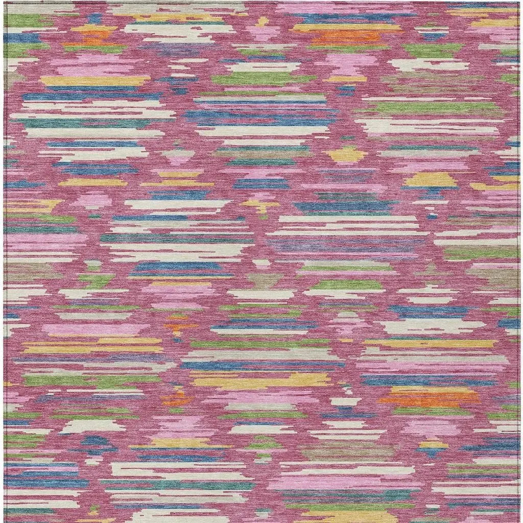 9' X 12' Blush And Ivory Southwestern Washable Indoor Outdoor Area Rug Homeroots Outdoor