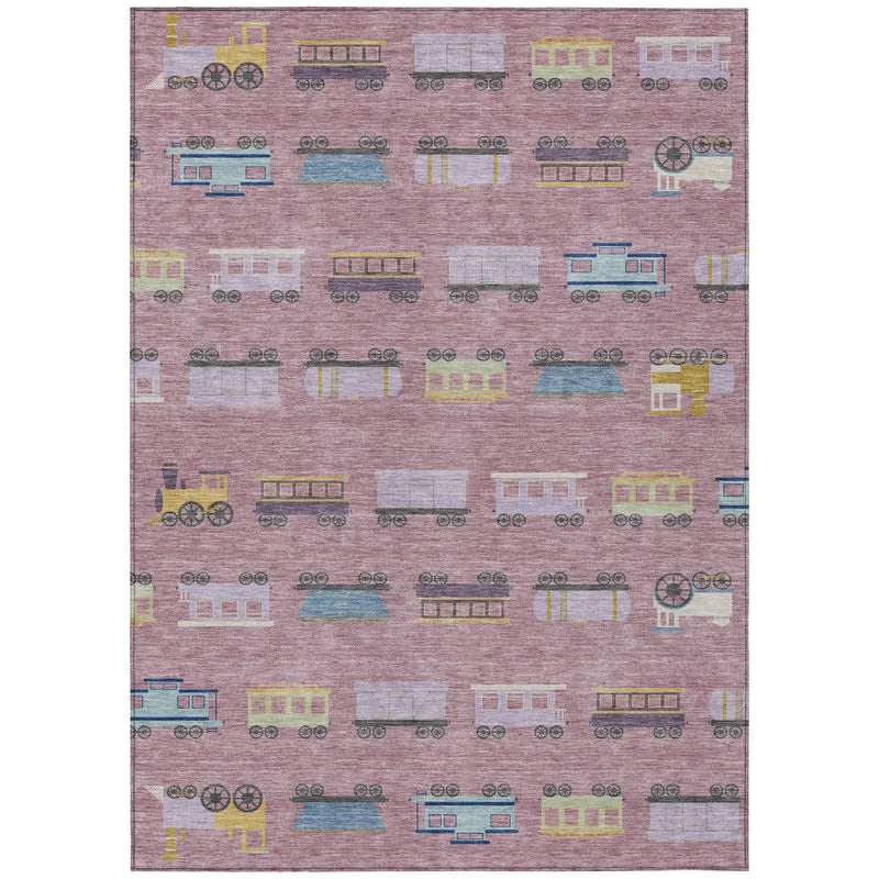 9' X 12' Blush And Pink Abstract Washable Indoor Outdoor Area Rug Homeroots Outdoor