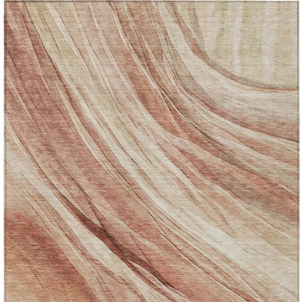 9' X 12' Blush And Pink Abstract Washable Indoor Outdoor Area Rug Homeroots Outdoor