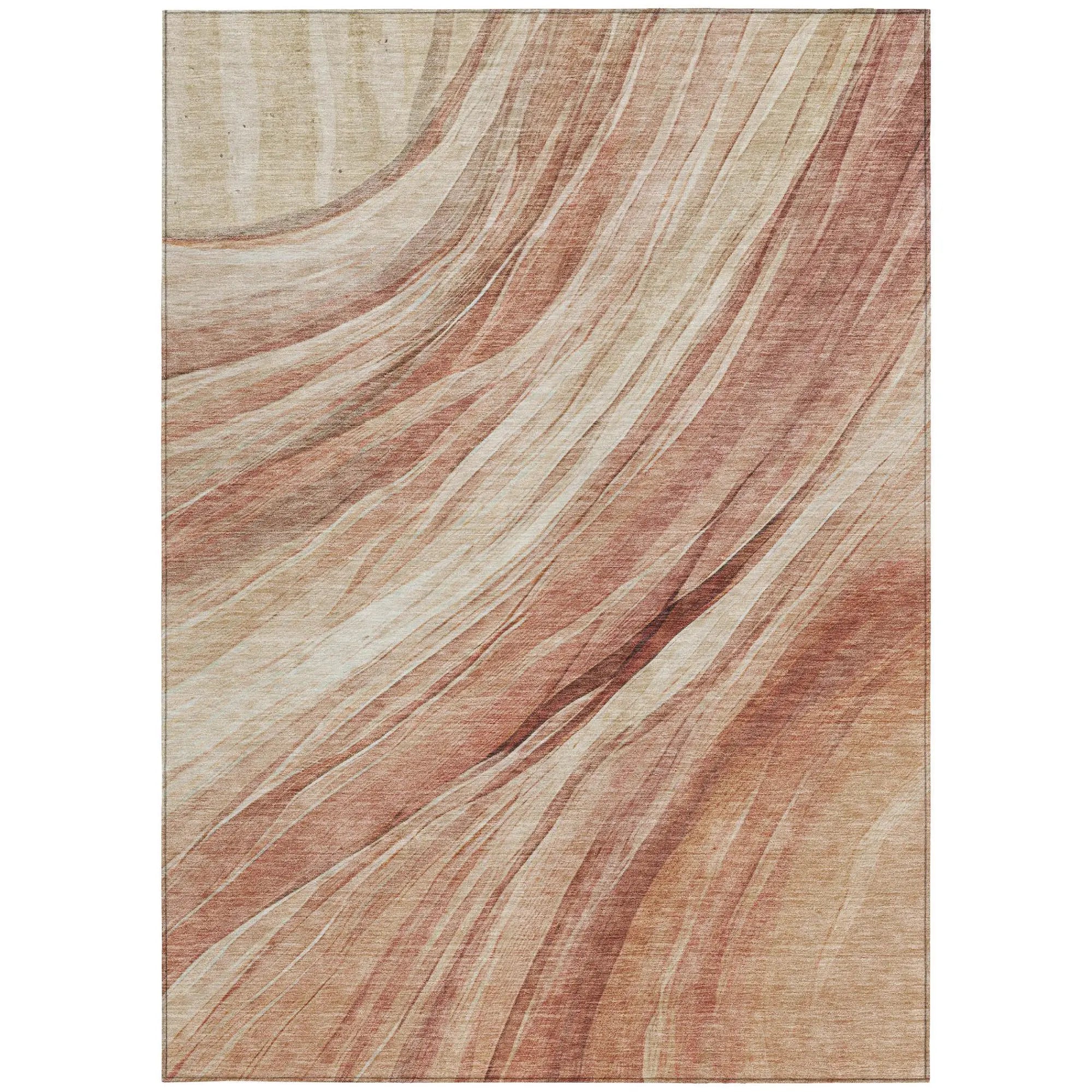 9' X 12' Blush And Pink Abstract Washable Indoor Outdoor Area Rug Homeroots Outdoor