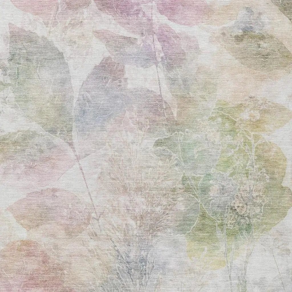 9' X 12' Blush And Pink Floral Washable Indoor Outdoor Area Rug Homeroots Outdoor
